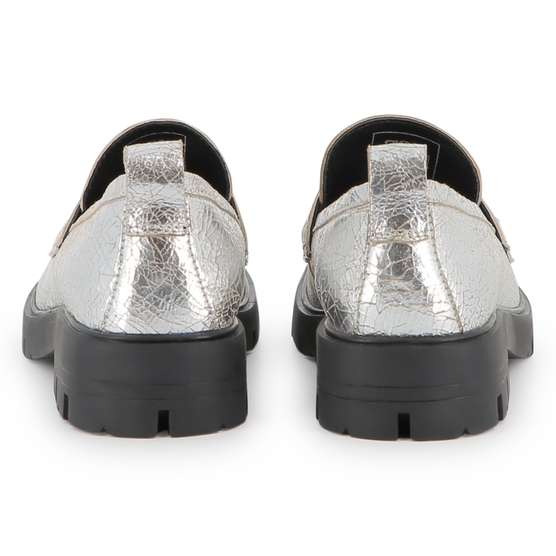 Mocassins de couro bovino metálico DKNY 
                    GIRL