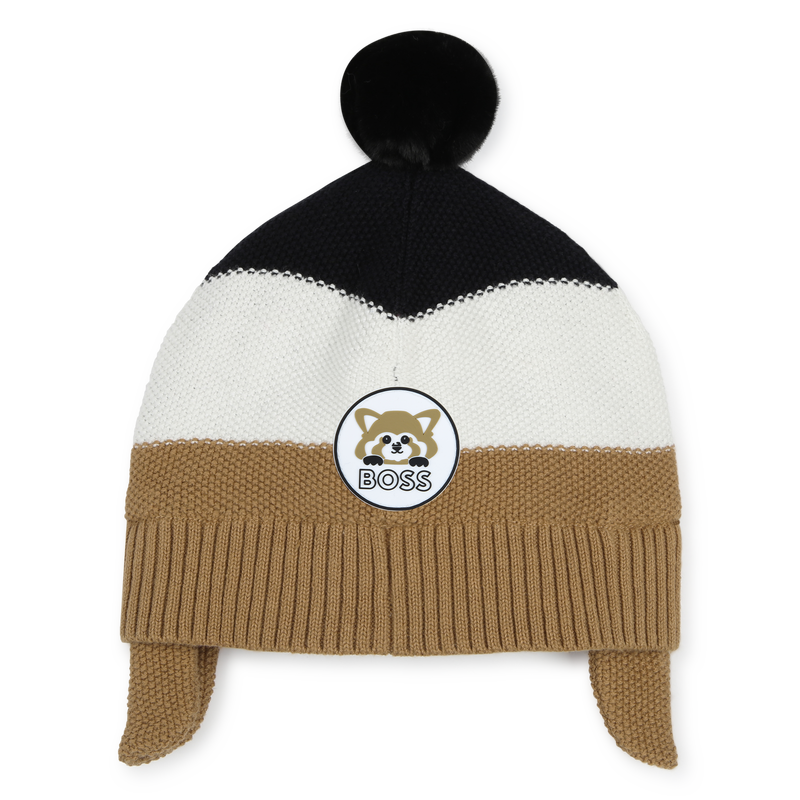 Gorro listrado com pompom BOSS 
                    BOY