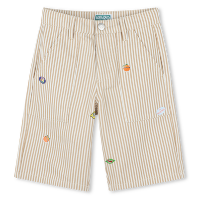 Bermudas riscas com emblemas KENZO KIDS BOY