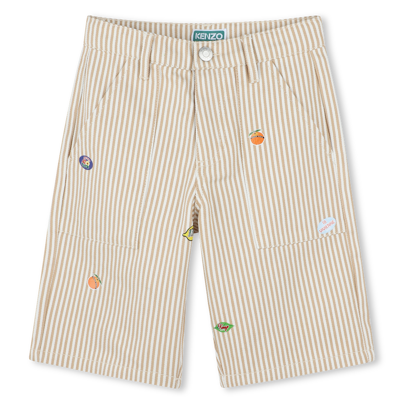 Bermudas riscas com emblemas KENZO KIDS 
                        BOY