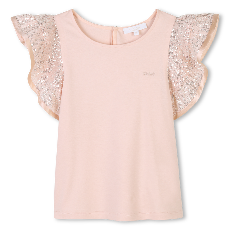 T-shirt folhos e lantejoulas CHLOE 
                        GIRL