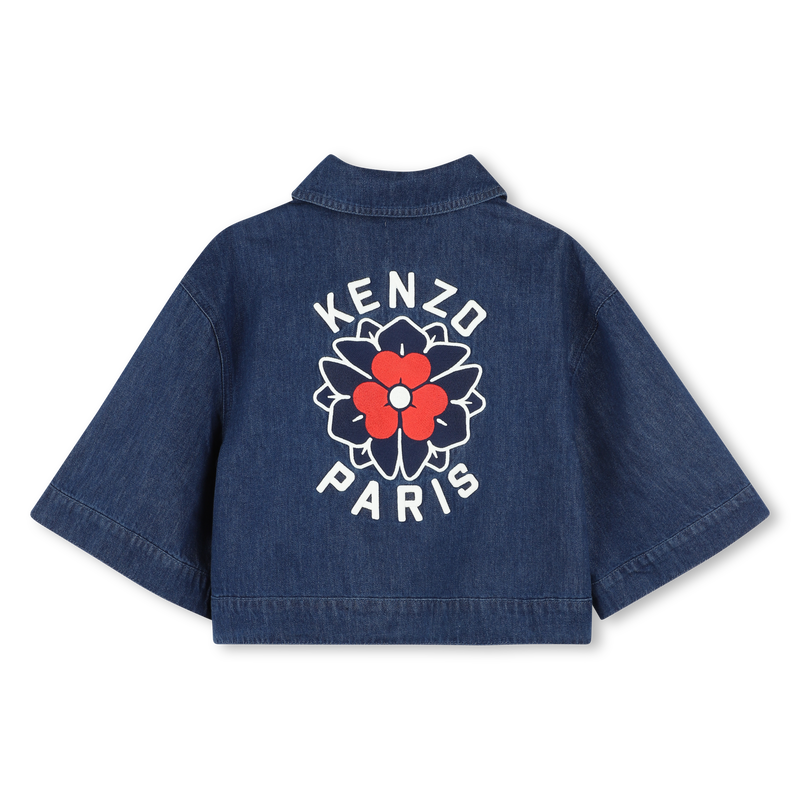 Embroidered denim jacket KENZO KIDS 
                    GIRL
