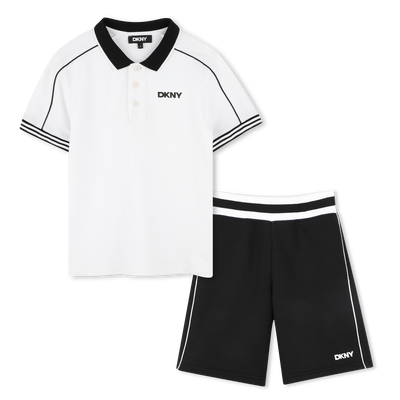 Conjunto de bermudas e polo DKNY BOY