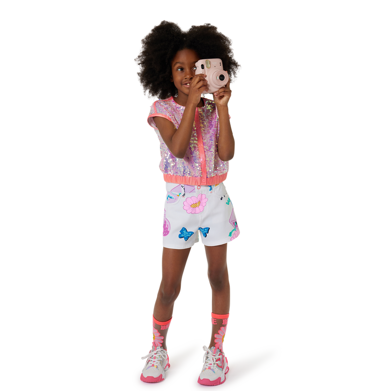 Calções estampados em sarja BILLIEBLUSH 
                    GIRL