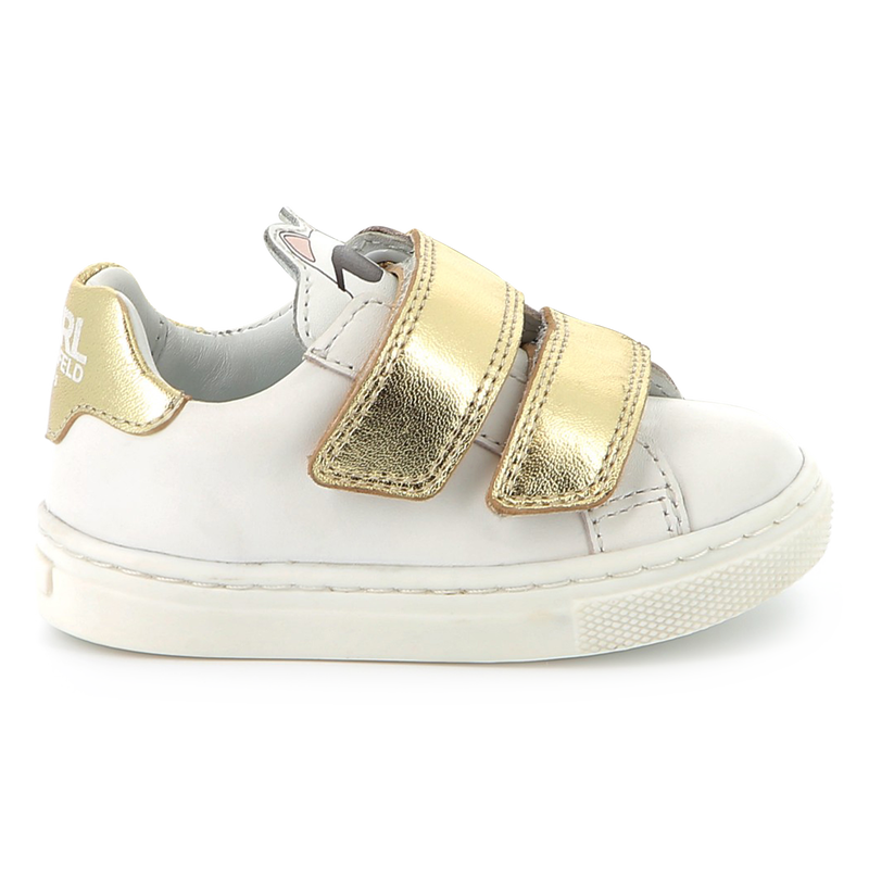 Sapatilhas de couro com velcro KARL LAGERFELD KIDS 
                    GIRL