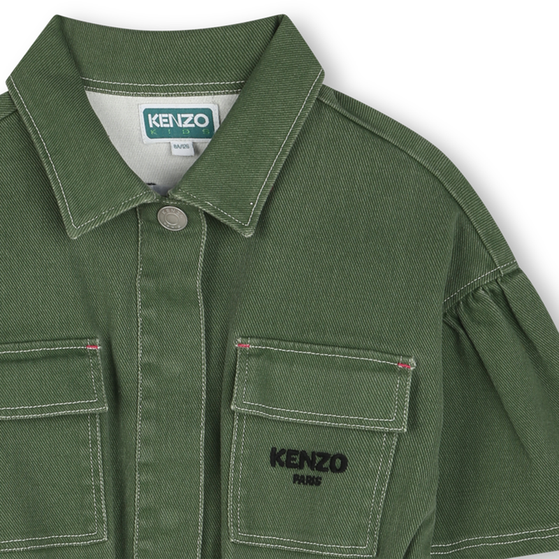 Vestido saf&aacute;ri de algod&atilde;o KENZO KIDS 
                        GIRL