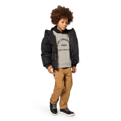 Casaco acolchoado com capuz KARL LAGERFELD KIDS BOY