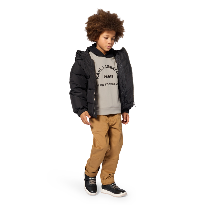 Casaco acolchoado com capuz KARL LAGERFELD KIDS 
                        BOY