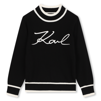 Camisola bordado de assinatura KARL LAGERFELD KIDS GIRL