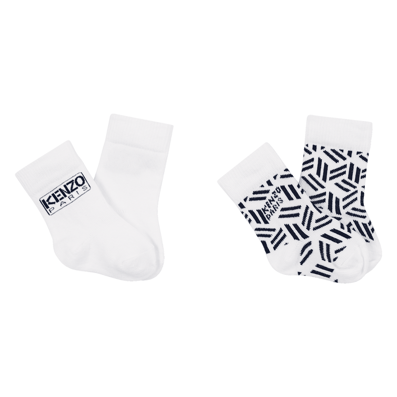 Conjunto de 2 pares de meias de malha KENZO KIDS 
                    UNISEX