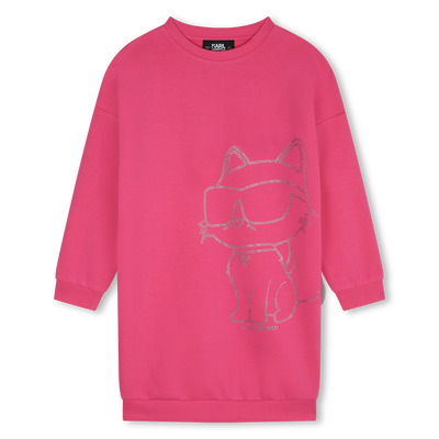 Vestido direito com strass KARL LAGERFELD KIDS GIRL