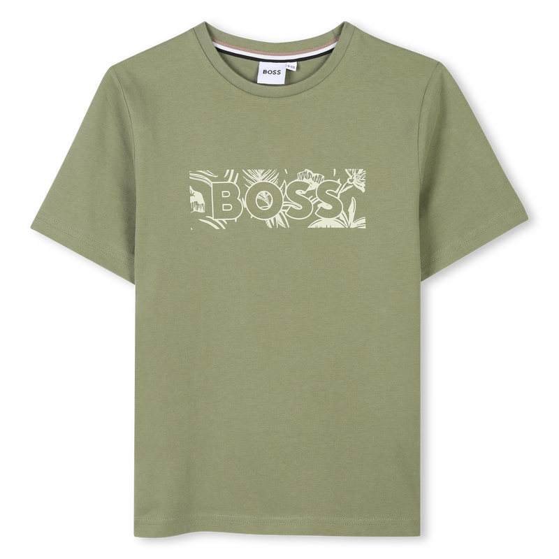 T-shirt manga curta em algod&atilde;o BOSS 
                        BOY