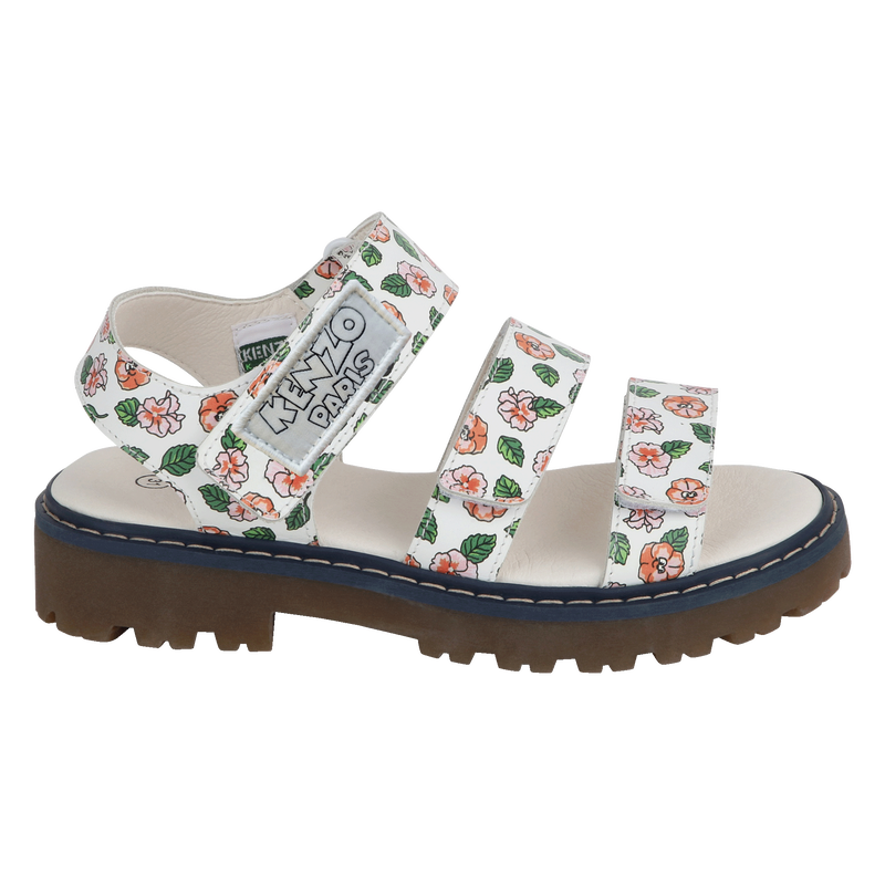 Sandálias em pele com velcro KENZO KIDS 
                    GIRL