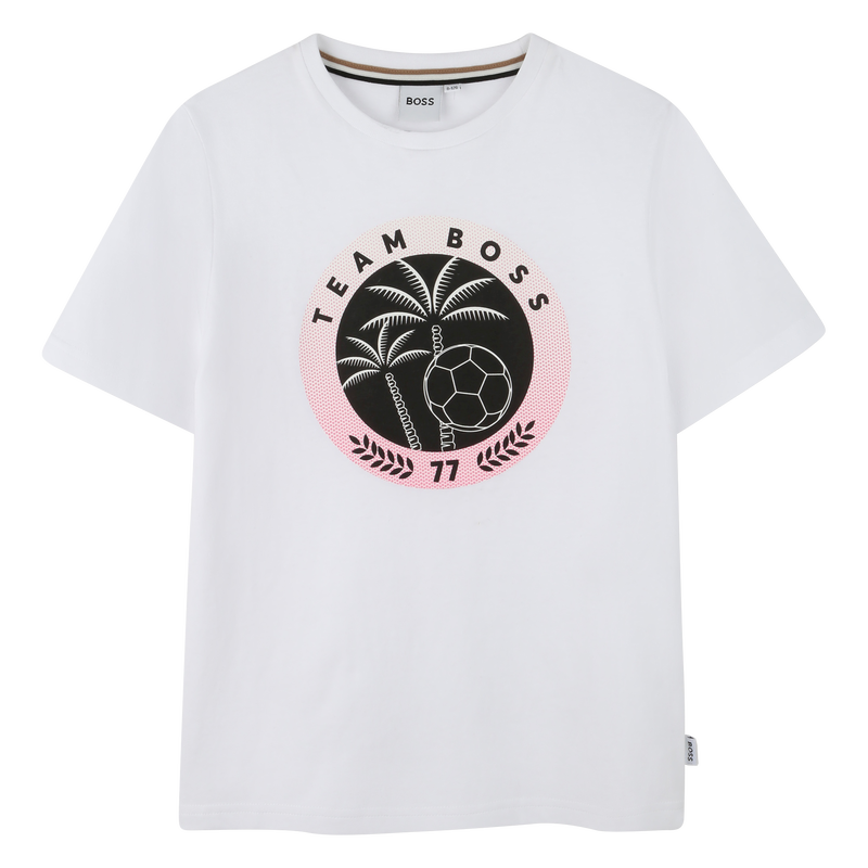 T-shirt manga curta em algod&atilde;o BOSS 
                        BOY