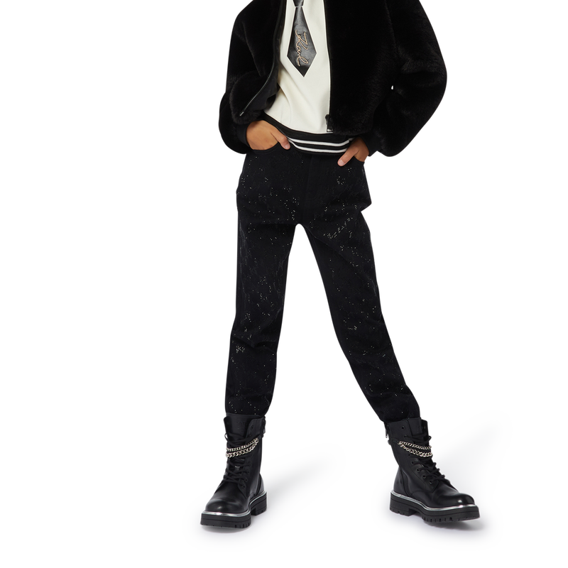 Bon&eacute; de algod&atilde;o com strass KARL LAGERFELD KIDS 
                        GIRL