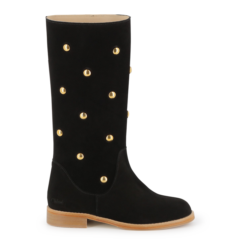 Botas de couro de camur&ccedil;a de bezerro CHLOE 
                        GIRL