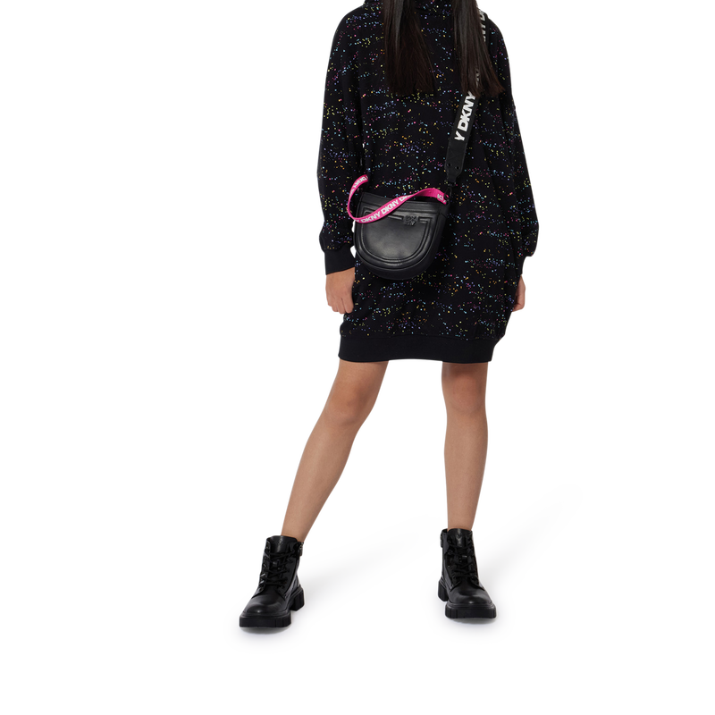 Vestido estampado com capuz DKNY 
                        GIRL