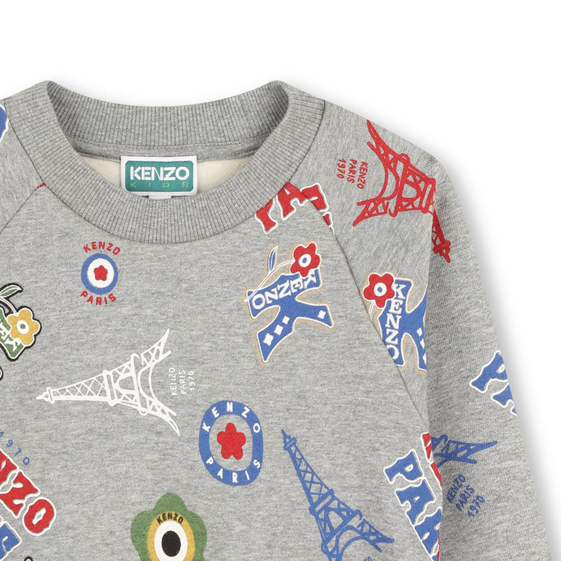 Sweatshirt molet&atilde;o estampada KENZO KIDS 
                        BOY