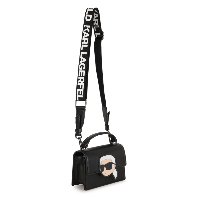 Mala de m&atilde;o em tecido revestido de gr&atilde;o fino KARL LAGERFELD KIDS 
                        GIRL