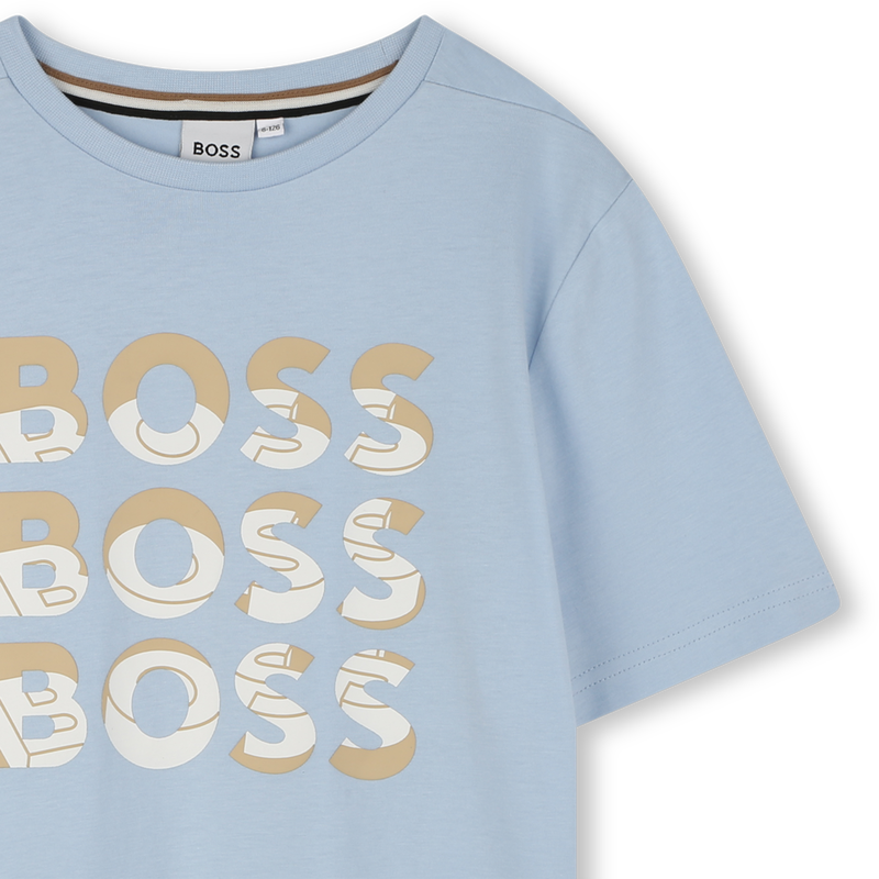 T-shirt manga curta em algod&atilde;o BOSS 
                        BOY