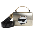 Mala de m&atilde;o em tecido revestido de gr&atilde;o fino KARL LAGERFELD KIDS 
                    GIRL