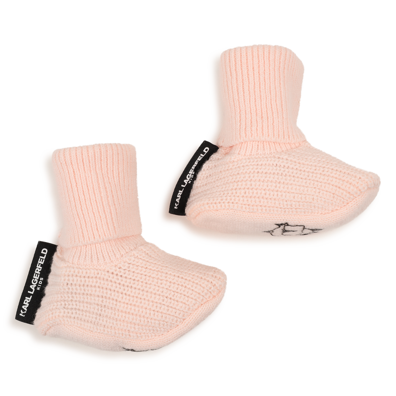 Conjunto de touca e pantufas KARL LAGERFELD KIDS 
                        MENINA