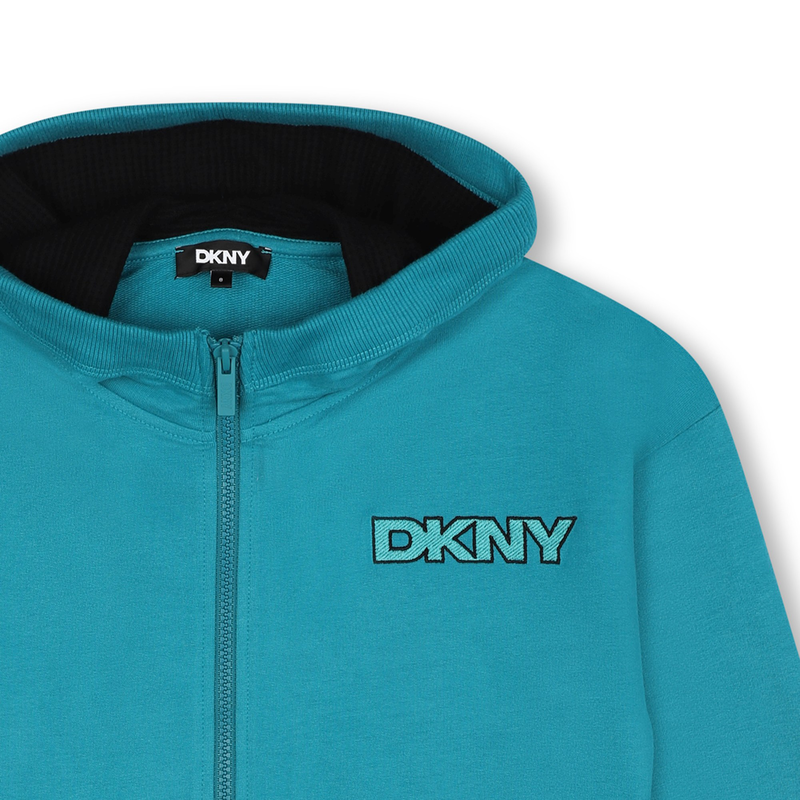 Casaco em molet&atilde;o com capuz DKNY 
                        UNISEX
