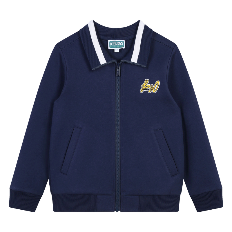 Cardigã bordado em moletão KENZO KIDS 
                    BOY