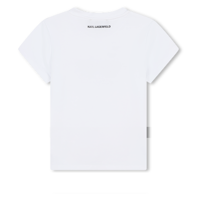 T-shirt com estampado óculos KARL LAGERFELD KIDS GIRL