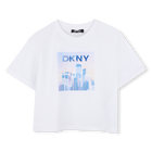 T-shirt de manga curta, BRANCO  AZUL, hi-res
