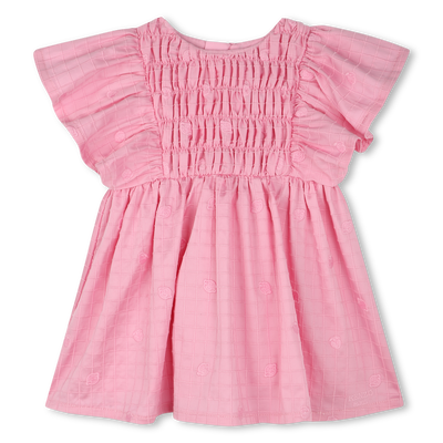 Vestido bordado em cetim KENZO KIDS GIRL