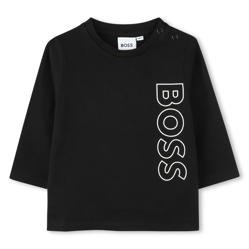 T-shirt algod&atilde;o com log&oacute;tipo BOSS 
                        BOY