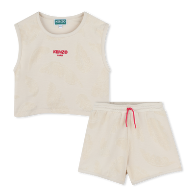 T-shirt sem mangas e cal&ccedil;&otilde;es KENZO KIDS GIRL