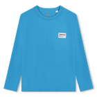 T-shirt unissexo com etiqueta, ESMALTE AZUL, hi-res
