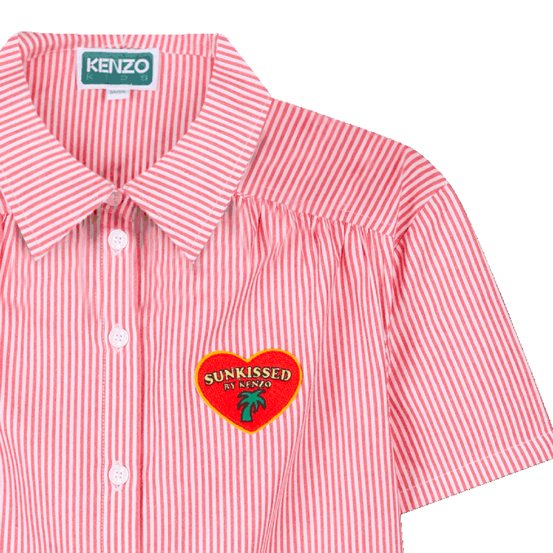 Striped cotton shirt-dress KENZO KIDS 
                    GIRL