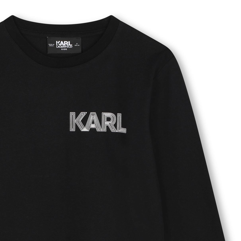 T-shirt algod&atilde;o manga comprida KARL LAGERFELD KIDS 
                        BOY