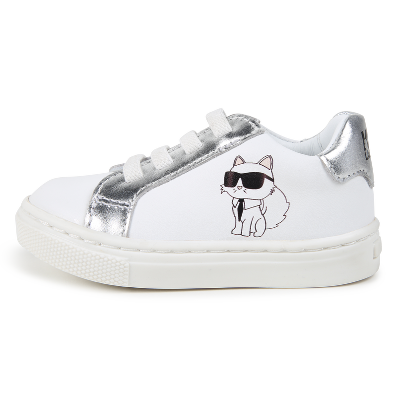 Sapatilhas baixas em pele KARL LAGERFELD KIDS 
                        UNISEX