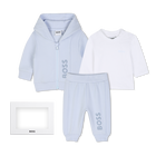 Conjunto de cal&ccedil;a, cardig&atilde; e camiseta, AZUL CE&Uacute;, hi-res