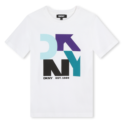 T-shirt manga curta de algod&atilde;o DKNY BOY