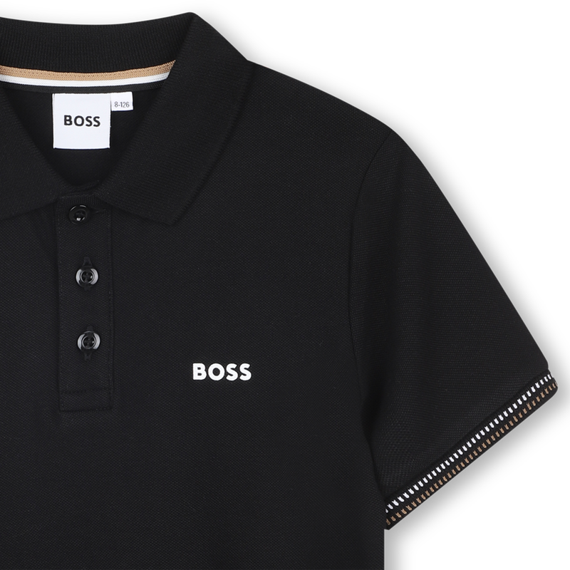 Polo com riscas tricolores BOSS 
                        BOY