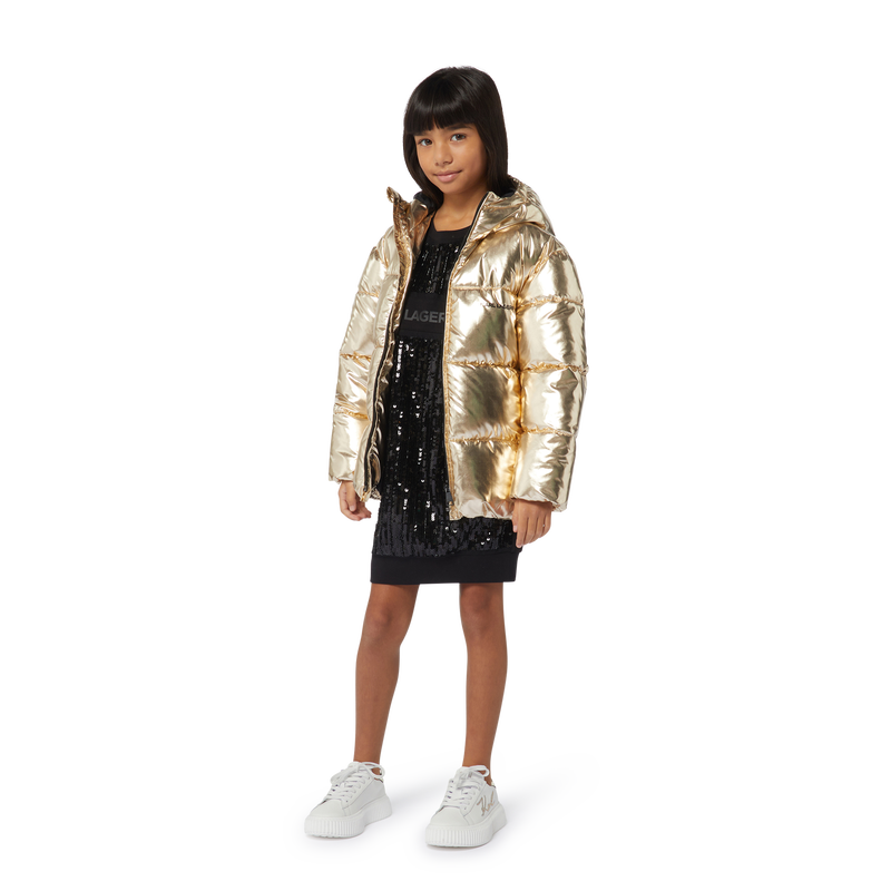 Vestido p&eacute;rolas e lantejoulas KARL LAGERFELD KIDS 
                        GIRL