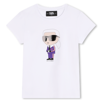 T-shirt com estampado KARL LAGERFELD KIDS GIRL