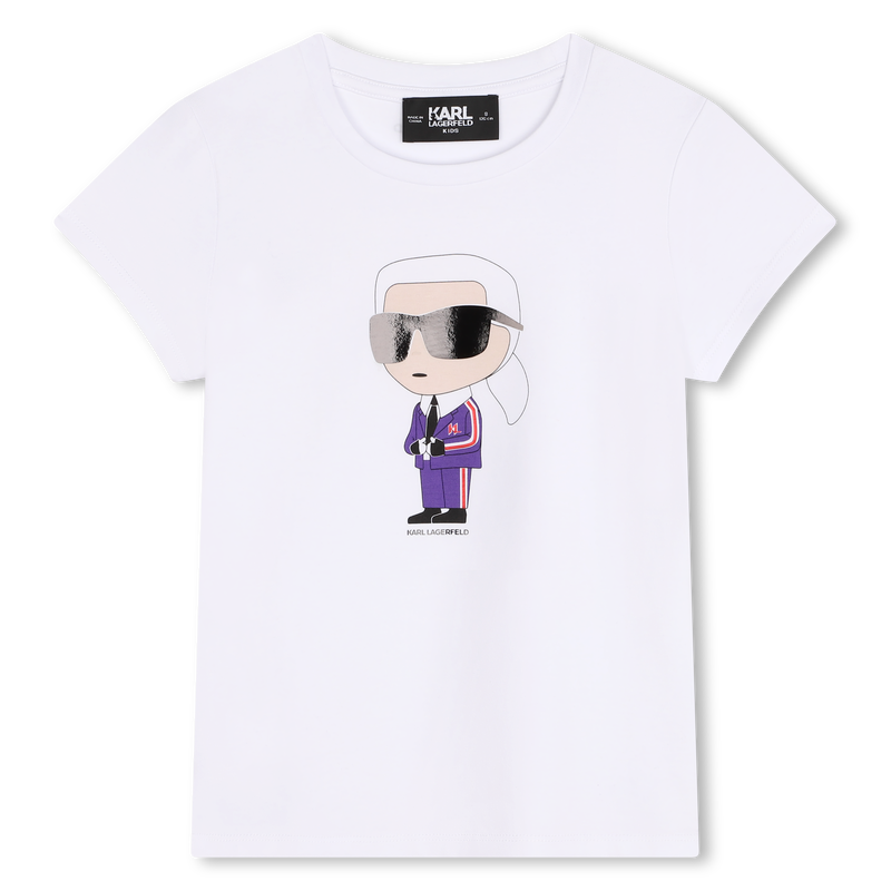 T-shirt com estampado KARL LAGERFELD KIDS 
                        GIRL