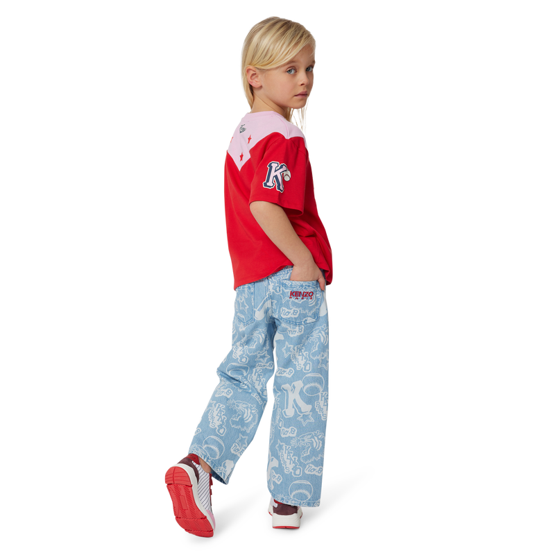 Printed cotton jeans KENZO KIDS 
                    GIRL