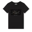T-shirt com lantejoulas KARL LAGERFELD KIDS 
                    GIRL