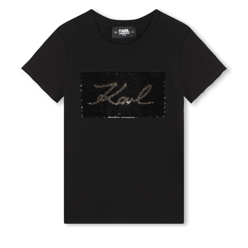 T-shirt com lantejoulas KARL LAGERFELD KIDS 
                        GIRL