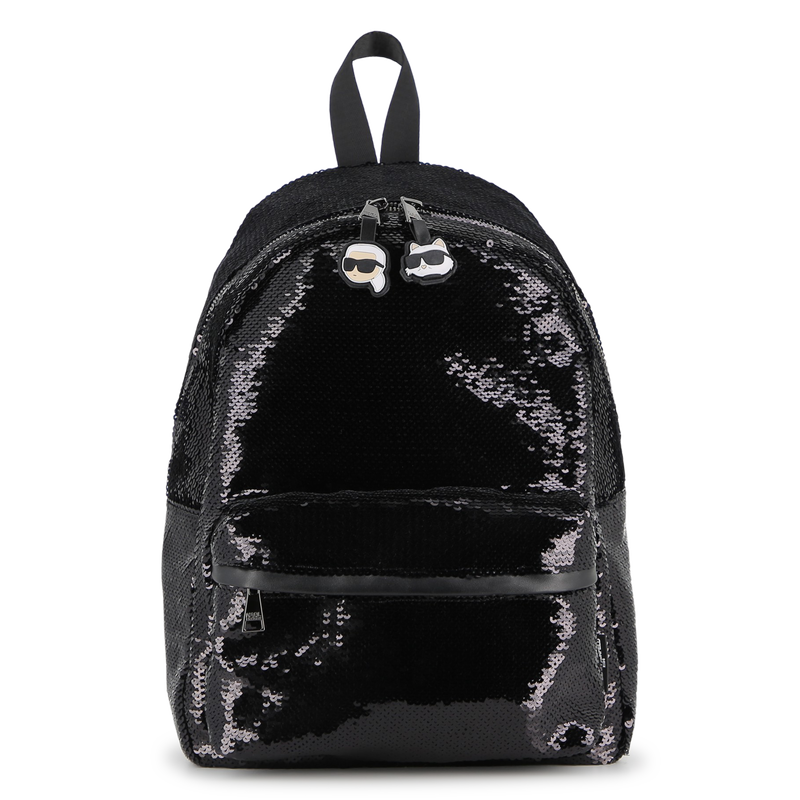 Mochila embelezada com lantejoulas brilhantes KARL LAGERFELD KIDS 
                    GIRL