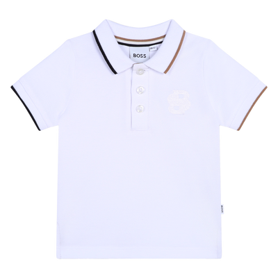 Polo de algod&atilde;o &agrave;s riscas BOSS BOY
