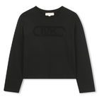 T-shirt de manga comprida em jersey, PRETO, hi-res