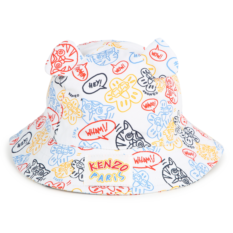 Printed cotton hat with ears KENZO KIDS 
                    UNISEX